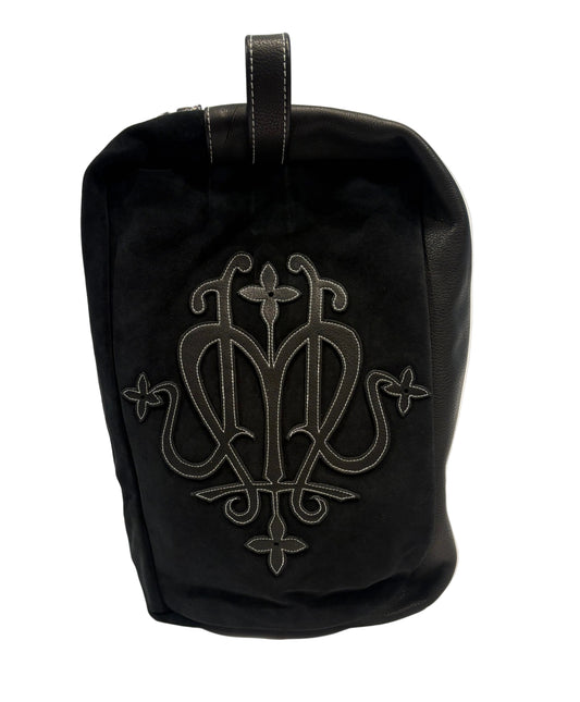 BLACK SUEDE AND LEATHER DAILY BAG