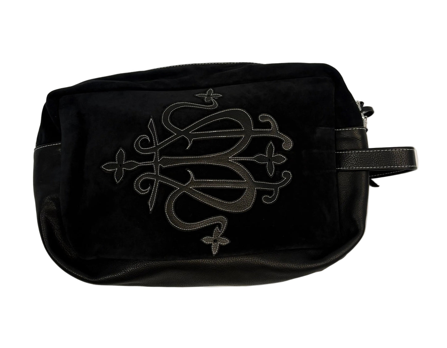 BLACK SUEDE AND LEATHER DAILY BAG