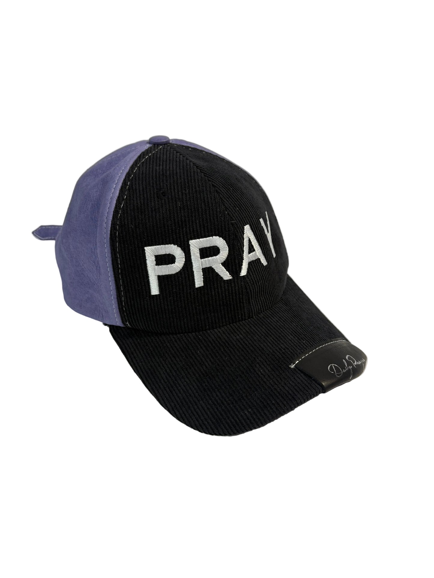 BLACK AND PERIWINKLE SUN HAT