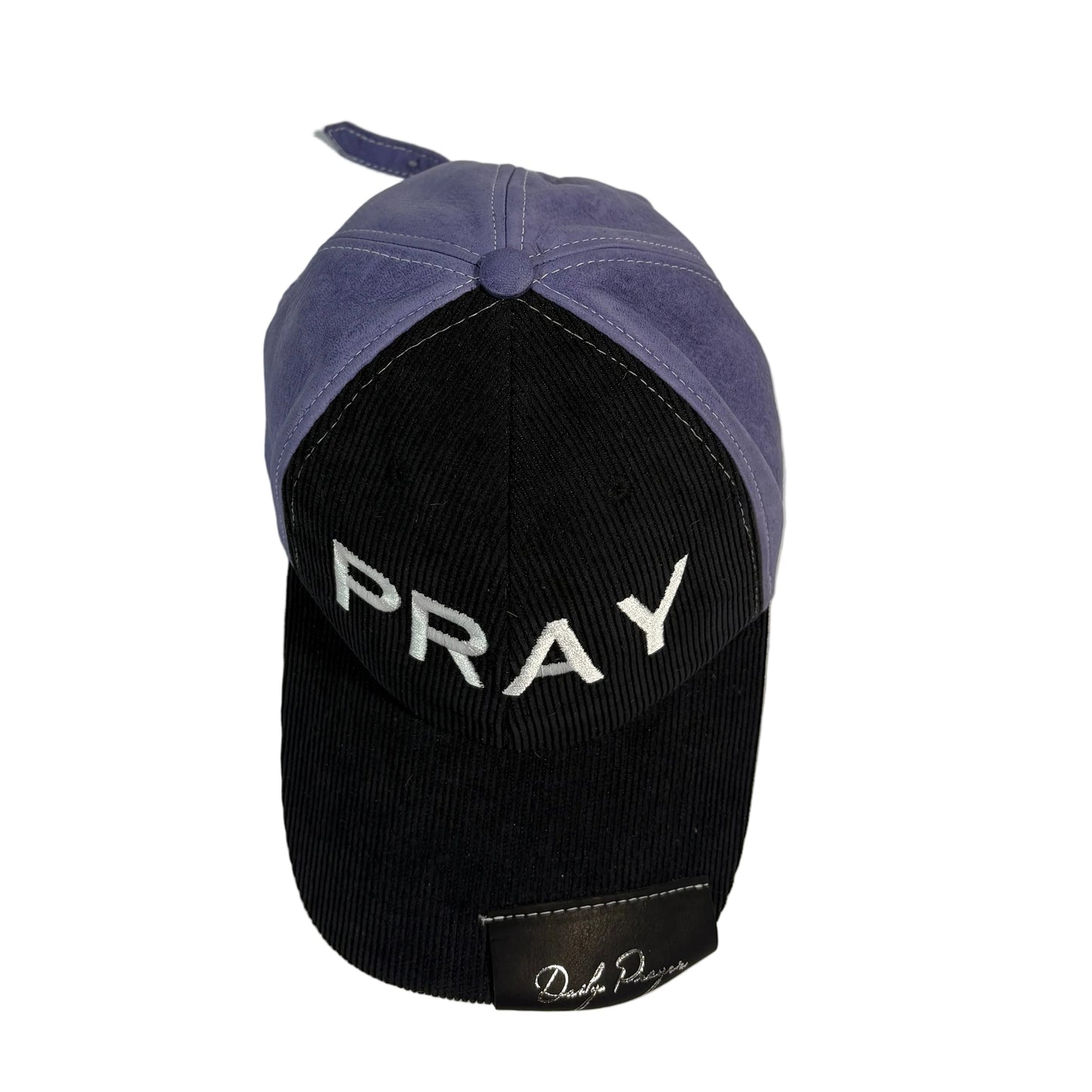 BLACK AND PERIWINKLE SUN HAT