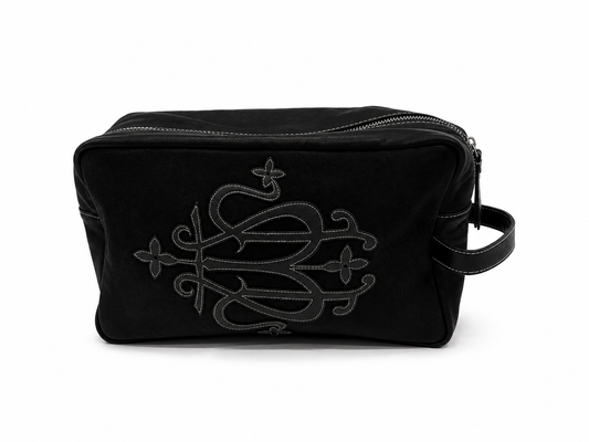 BLACK SUEDE AND LEATHER DAILY BAG