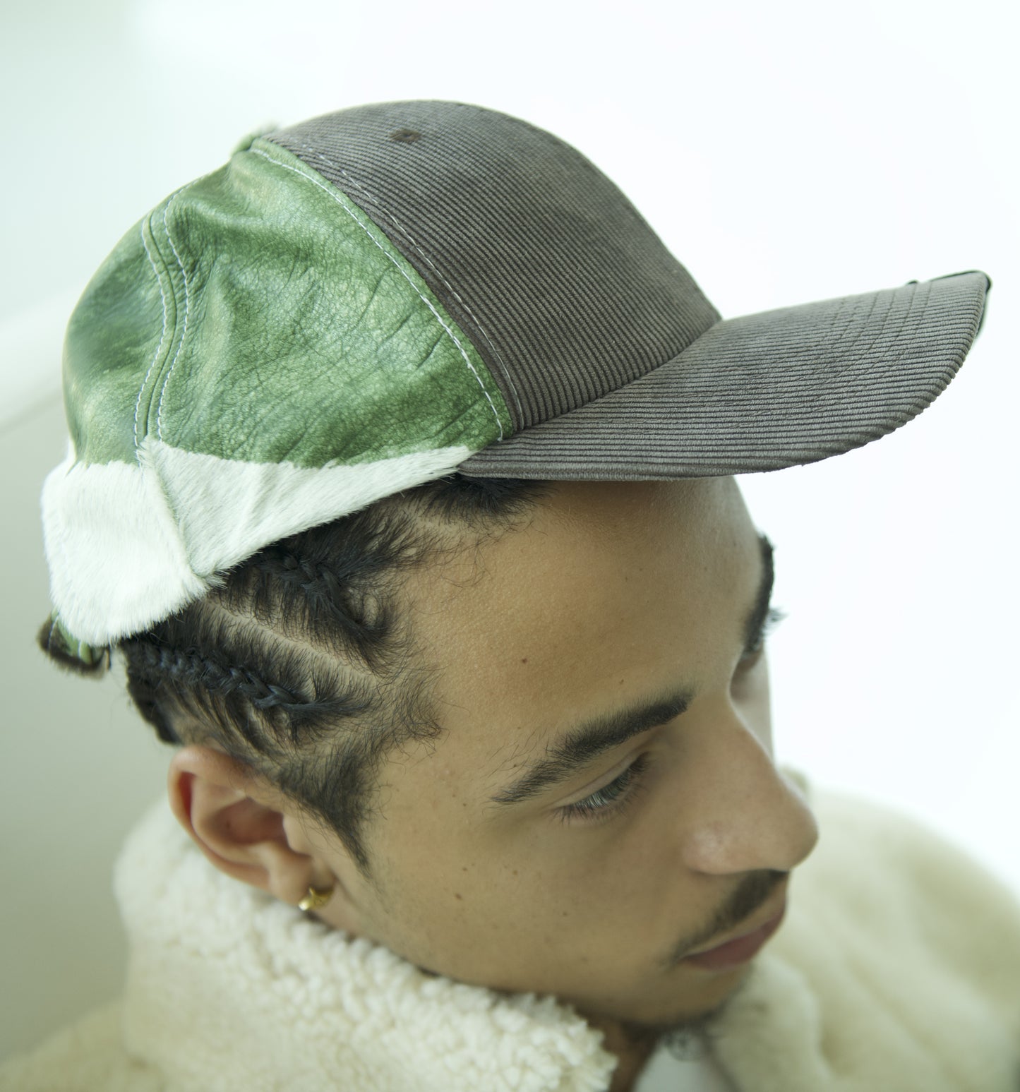 GREEN AND BROWN HAT